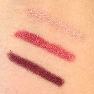 Clio Cosmetics Gelpresso Waterproof Pencil Gel Liners in Bloody Sweet, Bloody Angel and Bloody Devil Swatches