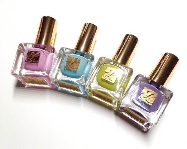 Estee Lauder Heavy Petals Pure Color Nail Lacquers in Narcissist, Dilettante, Absinthe and Lilac Leather