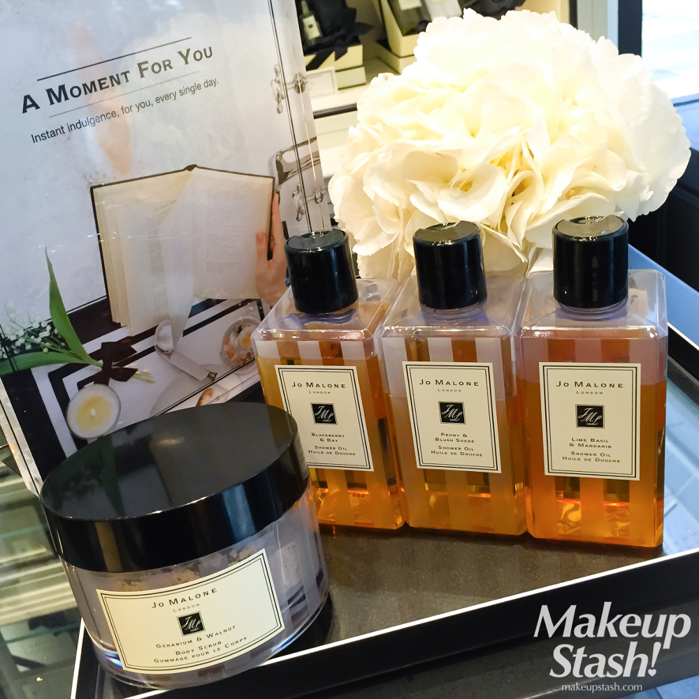 Jo Malone London Shower Oils and Geranium & Walnut Body Scrub in Singapore