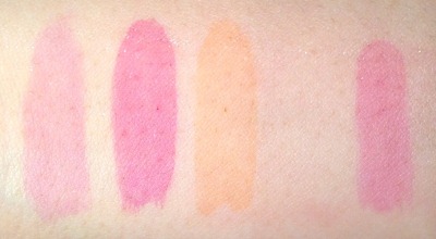 L'Oreal Shine Caresse and YSL Glossy Stain Swatch Stains