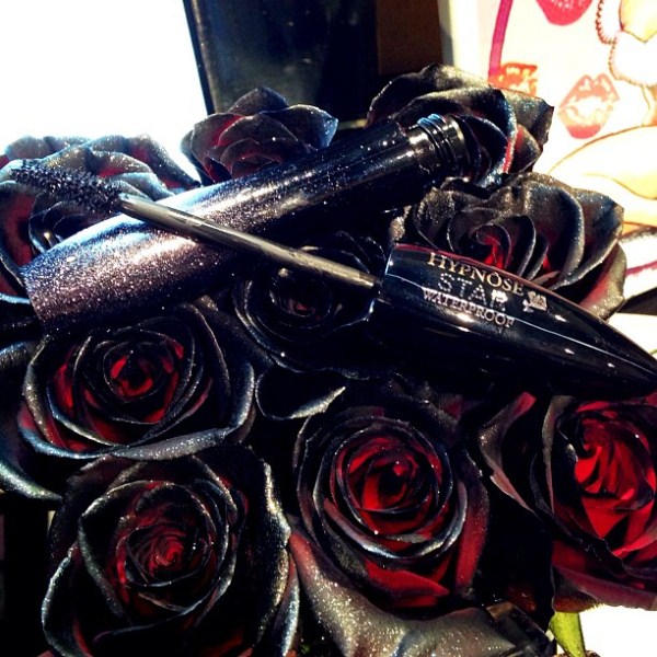 Lancome Hynose Star Waterproof Mascara on Black Roses