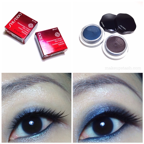 Look with Shiseido Shimmering Cream Eye Colors in BL722 Nightfall and BR623 Shoyu