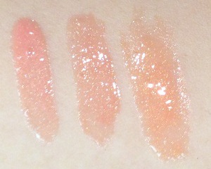 MAC Cremesheen Glass in Double Happiness, Imperial Light and Rising Sun Swatches