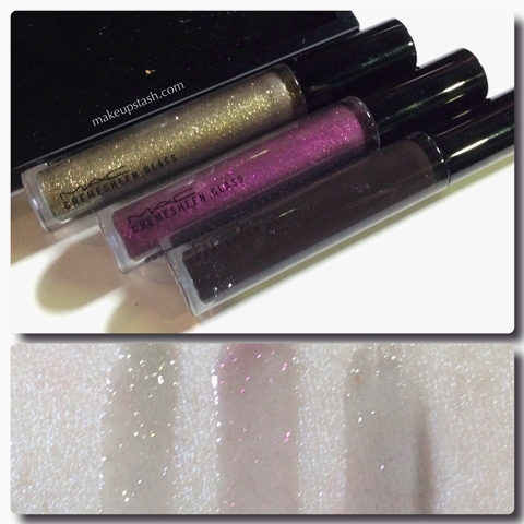 MAC Punk Couture Cremesheen Glass Glosses in Jet Boy, No Apologies and Dark Outsider Swatches