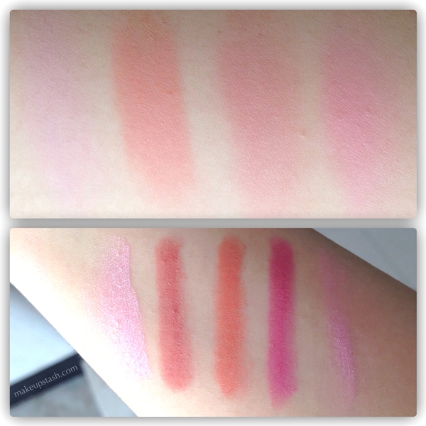 Nars Final Cut Sex Fantasy, Final Cut, Love, New Attitude Blush Swatches, Adelaide Illuminator Swatch and Descanso, Torres del Paine, Stourhead Satin Lip Pencil Swatches