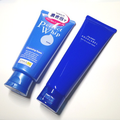 Senka Perfect Whip Cleansing Foam and Aqualabel White Clear Foam